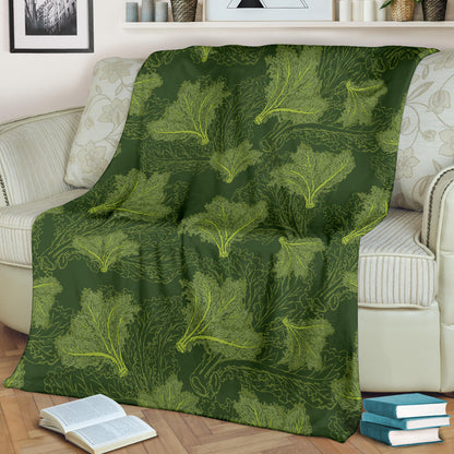 Kale Pattern Print Design 01 Premium Blanket