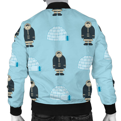 Eskimo Pattern Print Design 03 Men Bomber Jacket