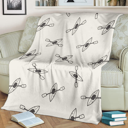 Kayak Pattern Print Design 01 Premium Blanket