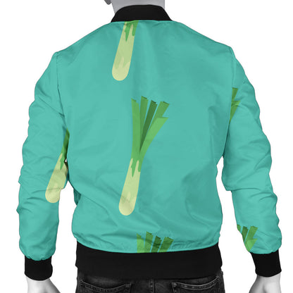 Leek Pattern Print Design 01 Men Bomber Jacket