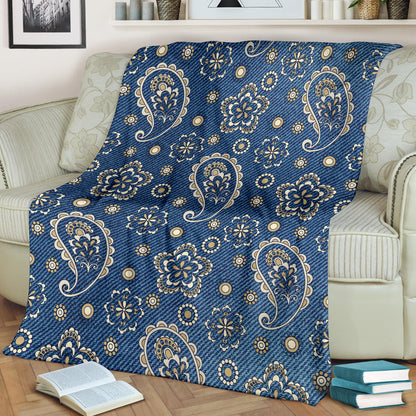 Jean Paisley Pattern Print Design 01 Premium Blanket