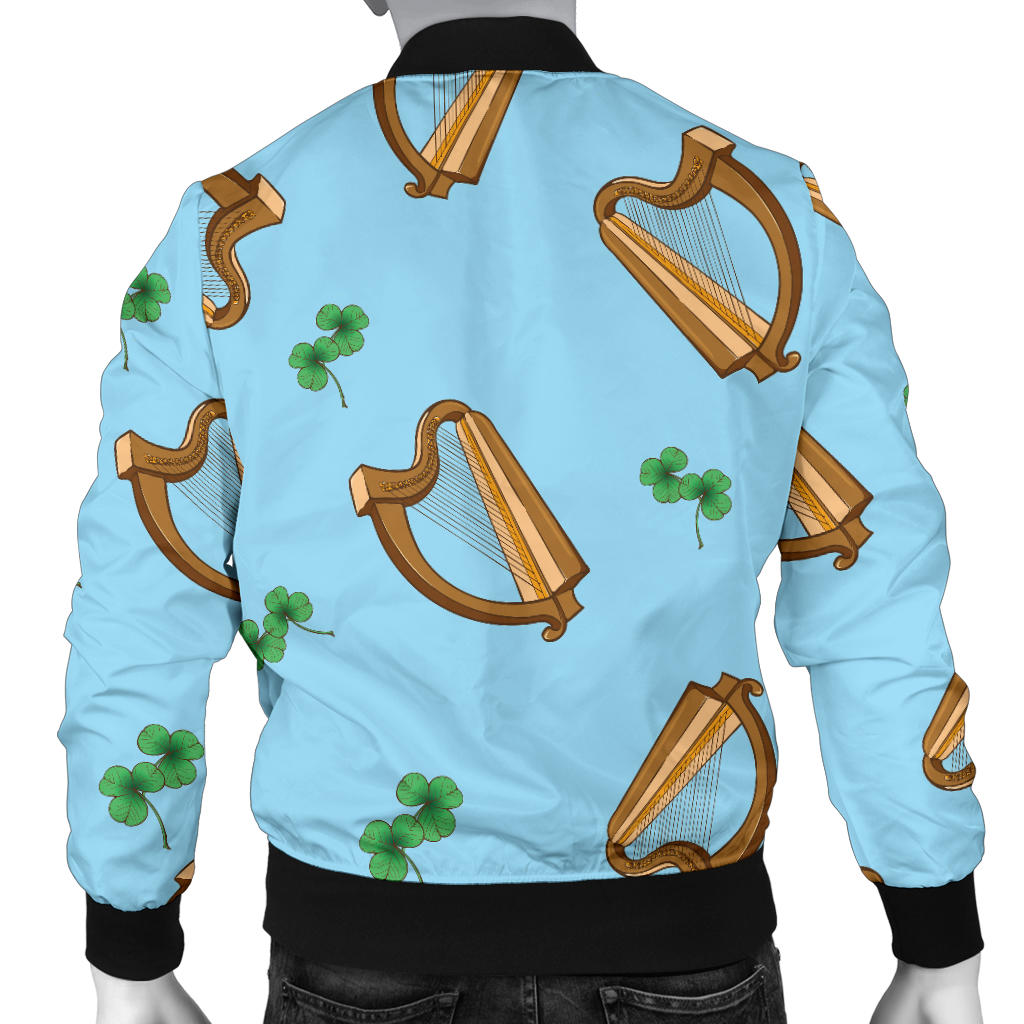 Harp Pattern Print Design 01 Men Bomber Jacket