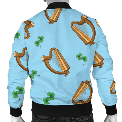 Harp Pattern Print Design 01 Men Bomber Jacket