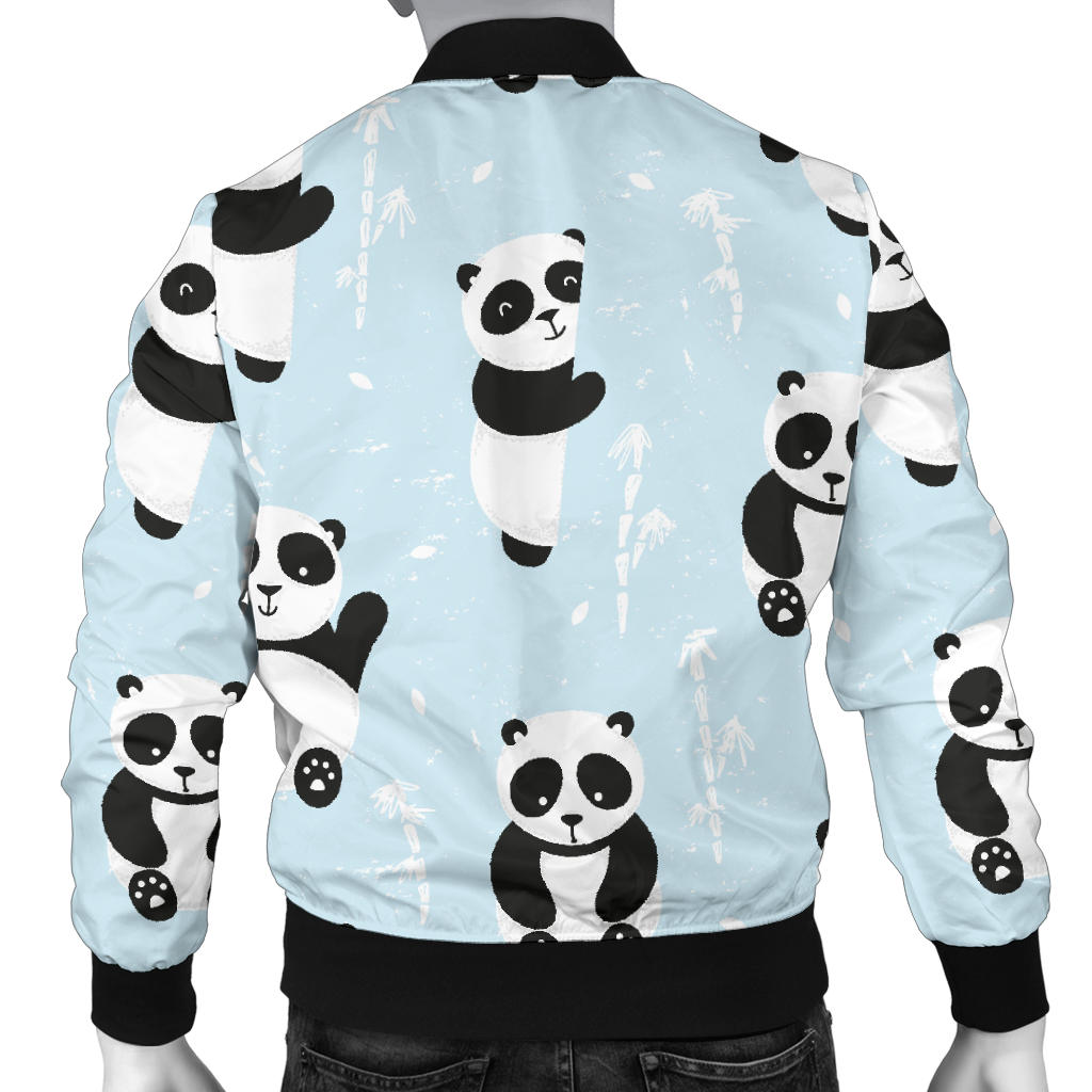 Panda Pattern Print Design A01 Men Bomber Jacket