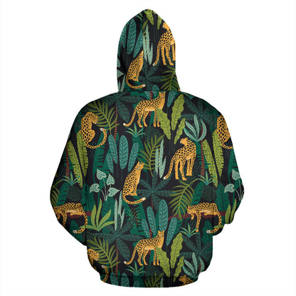 Jaguar Jungle Pattern Print Design 03 Pullover Hoodie
