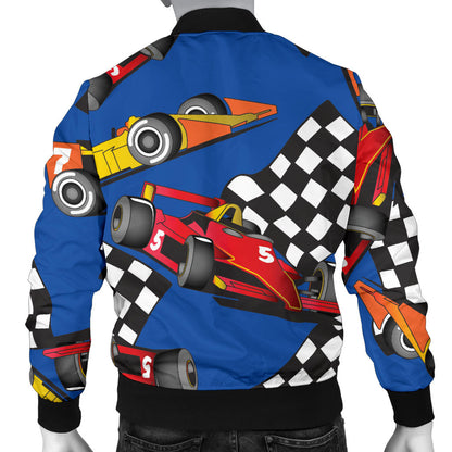 Racing Pattern Print Design A01 Men Bomber Jacket