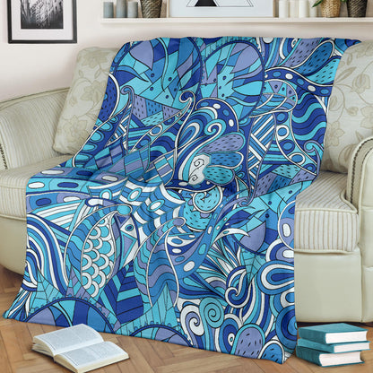 Funky Retro Pattern Print Design A02 Premium Blanket