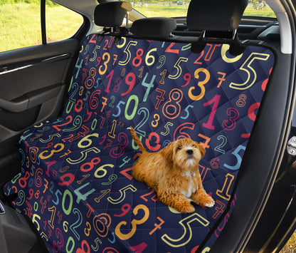 Number Pattern Print Design A01 Rear Dog Car Seat Cover Hammock