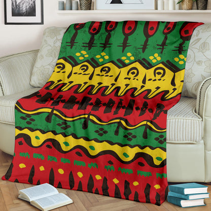 Rasta Pattern Print Design A01 Premium Blanket