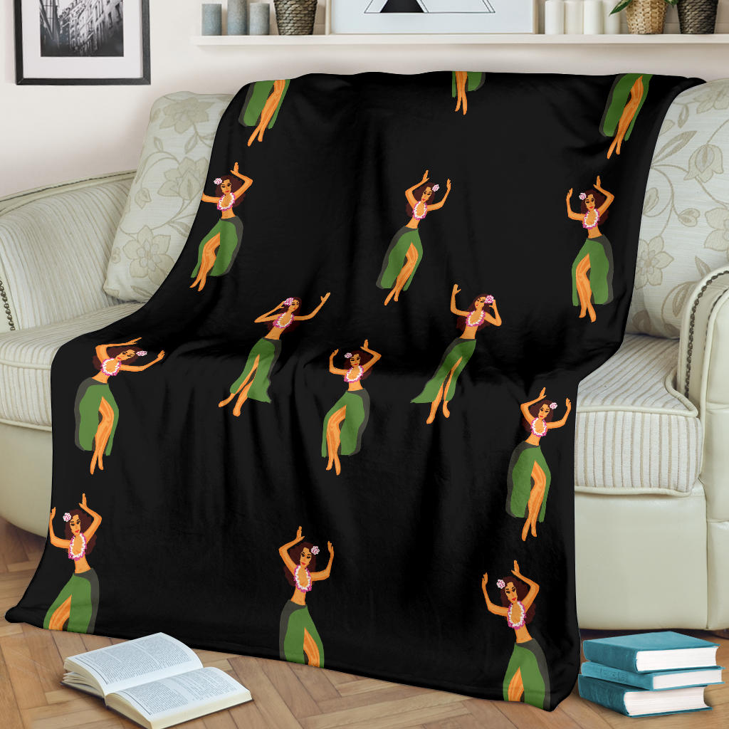 Hula Dancers Girl Pattern Print Design 01 Premium Blanket