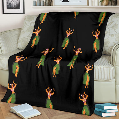 Hula Dancers Girl Pattern Print Design 01 Premium Blanket