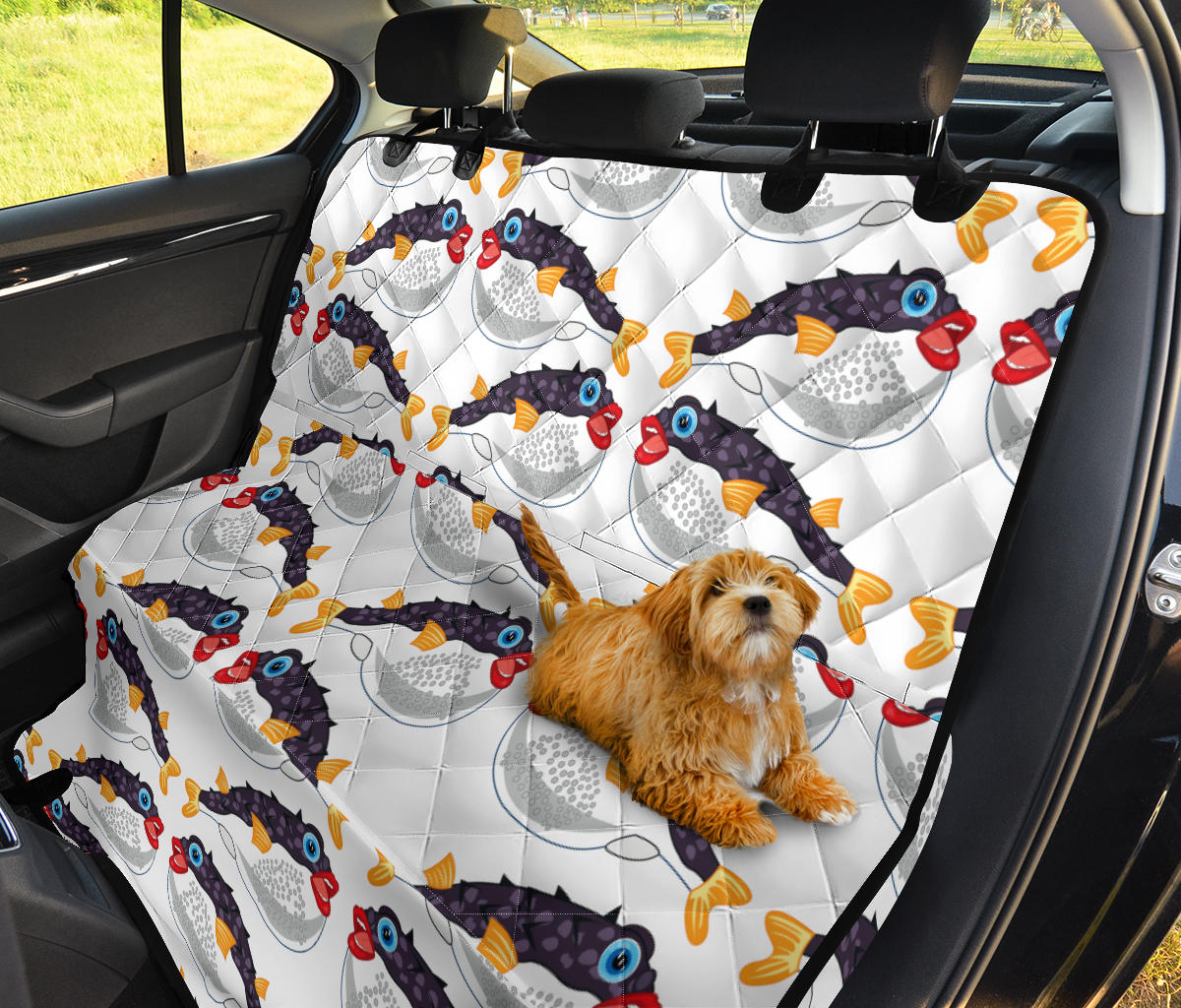 Fugu Pattern Print Design 03 Rear Dog Car Seat Cover Hammock