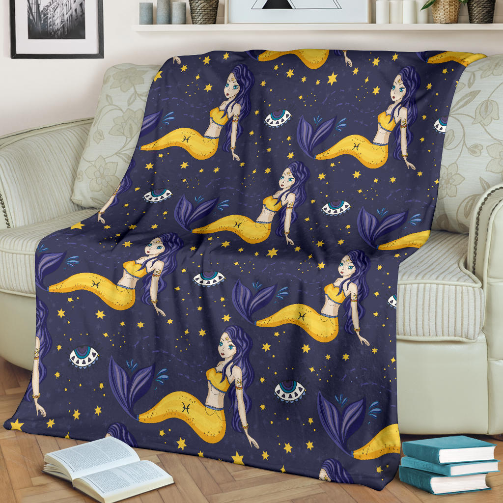 Pisces Pattern Print Design A04 Premium Blanket