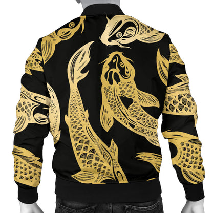 KOI Fish Pattern Print Design 03 Men Bomber Jacket