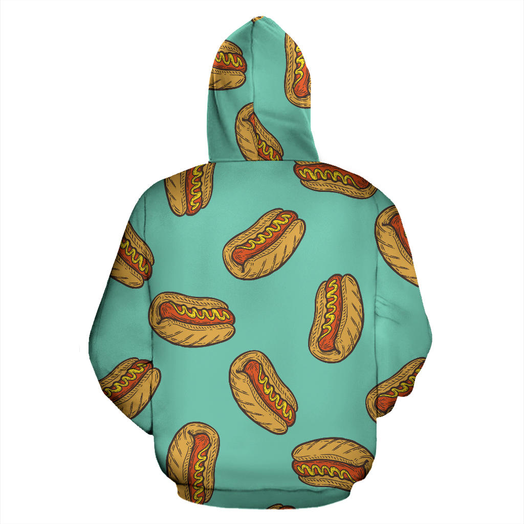 Hot Dog Pattern Print Design 04 Pullover Hoodie