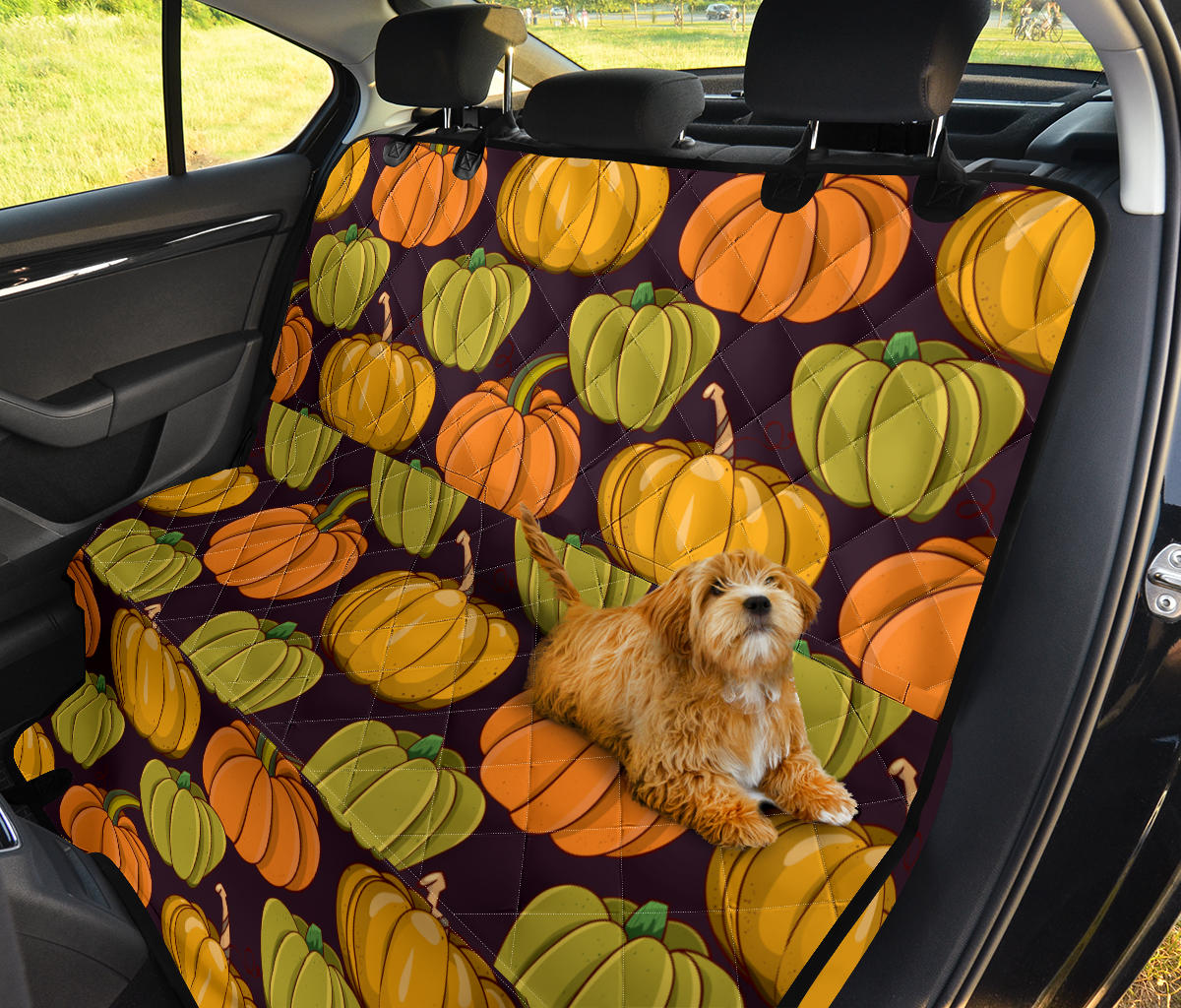 Pumpkin Pattern Print Design A01 Rear Dog Car Seat Cover Hammock