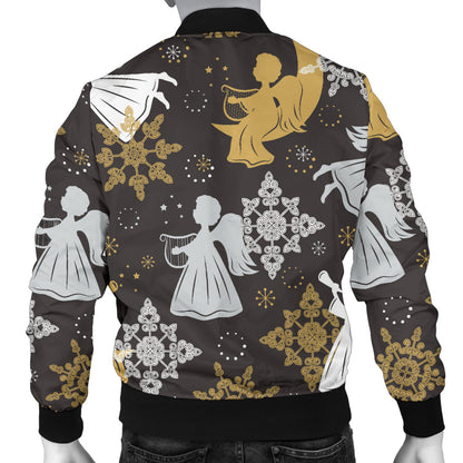 Angel Pattern Print Design 04 Men Bomber Jacket
