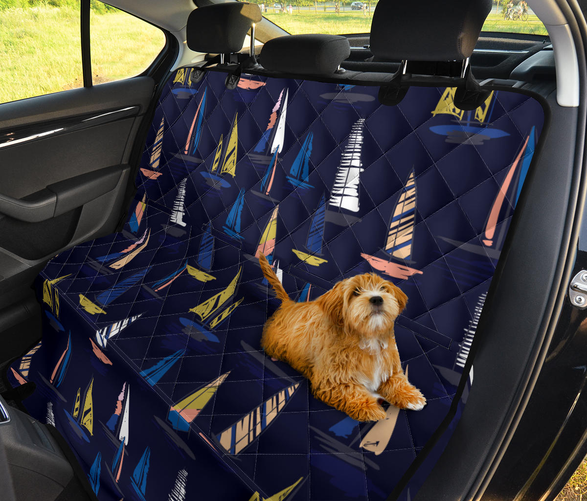 Sailing Ships Pattern Print Design A03 Rear Dog Car Seat Cover Hammock