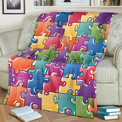 Puzzle Pattern Print Design A05 Premium Blanket