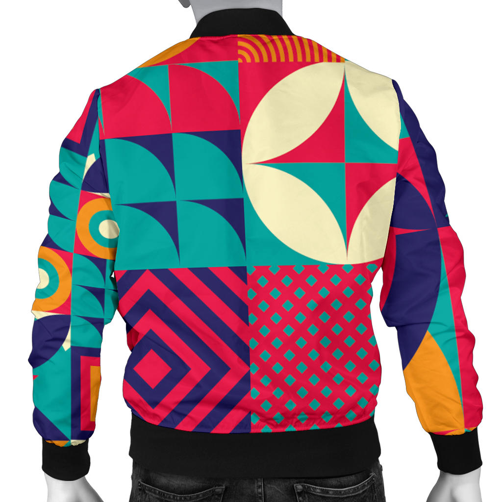 Mosaic Pattern Print Design 03 Men Bomber Jacket