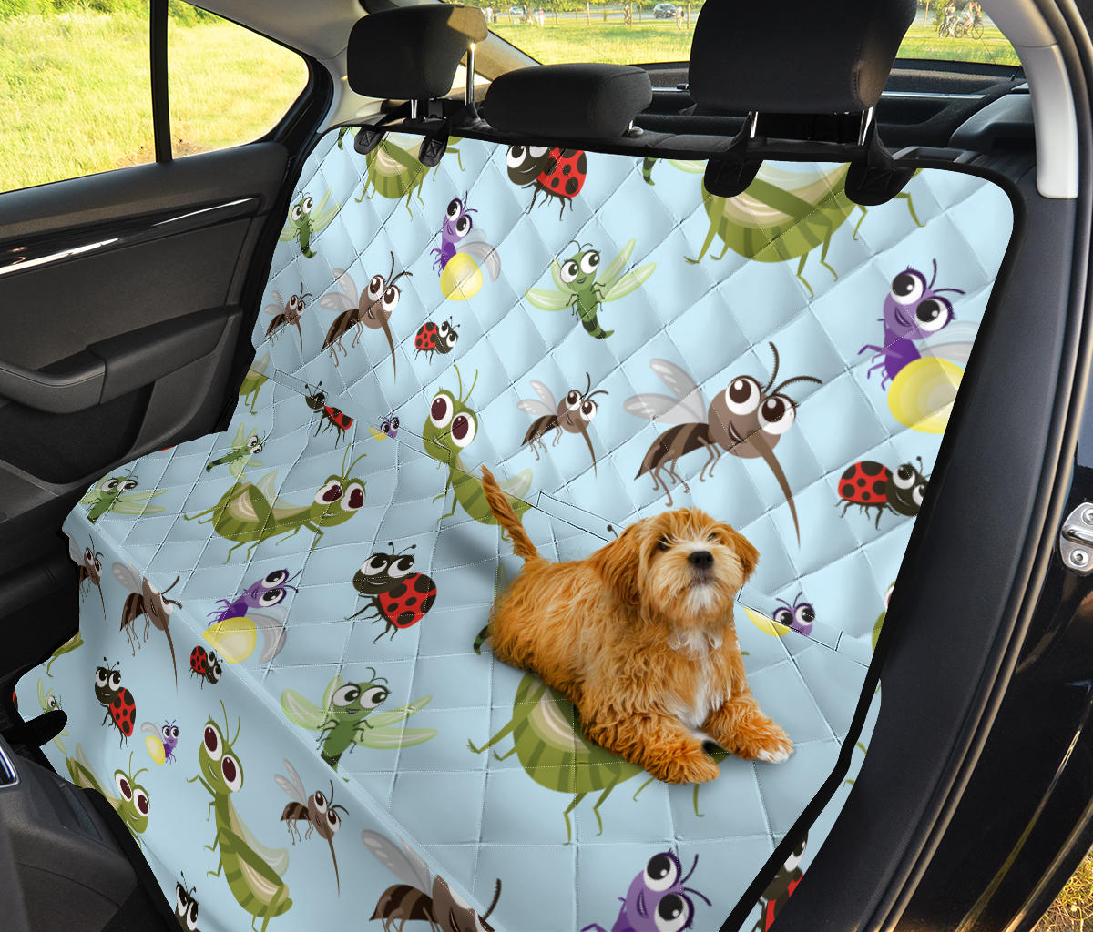 Ladybug Pattern Print Design 01 Rear Dog Car Seat Cover Hammock