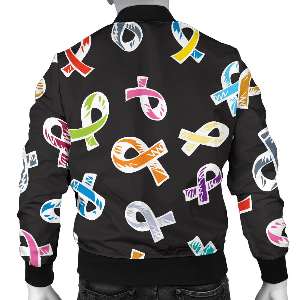 Cancer Awareness Pattern Print Design 02 Men Bomber Jacket