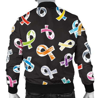 Cancer Awareness Pattern Print Design 02 Men Bomber Jacket
