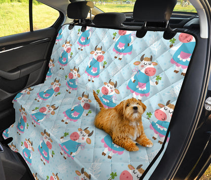 Cattle Happy Pattern Print Design 03 Rear Dog Car Seat Cover Hammock