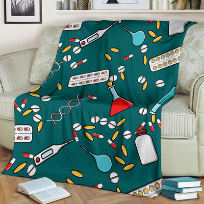 Nurse Pattern Print Design A05 Premium Blanket