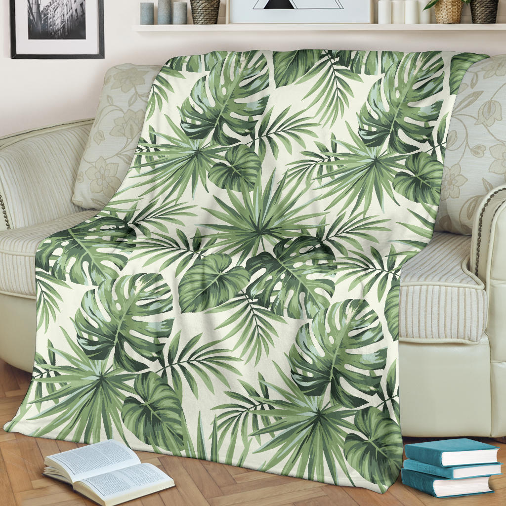 Palm Leaf Pattern Print Design A02 Premium Blanket