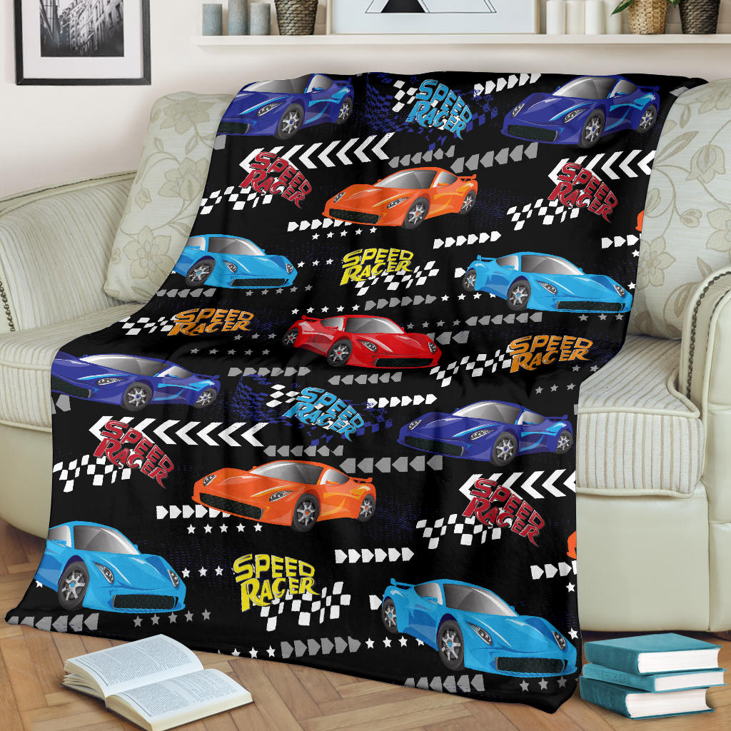 Racing Pattern Print Design A05 Premium Blanket