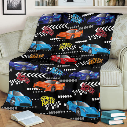 Racing Pattern Print Design A05 Premium Blanket