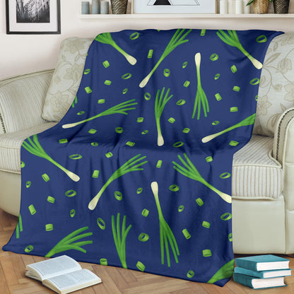 Leek Pattern Print Design 02 Premium Blanket