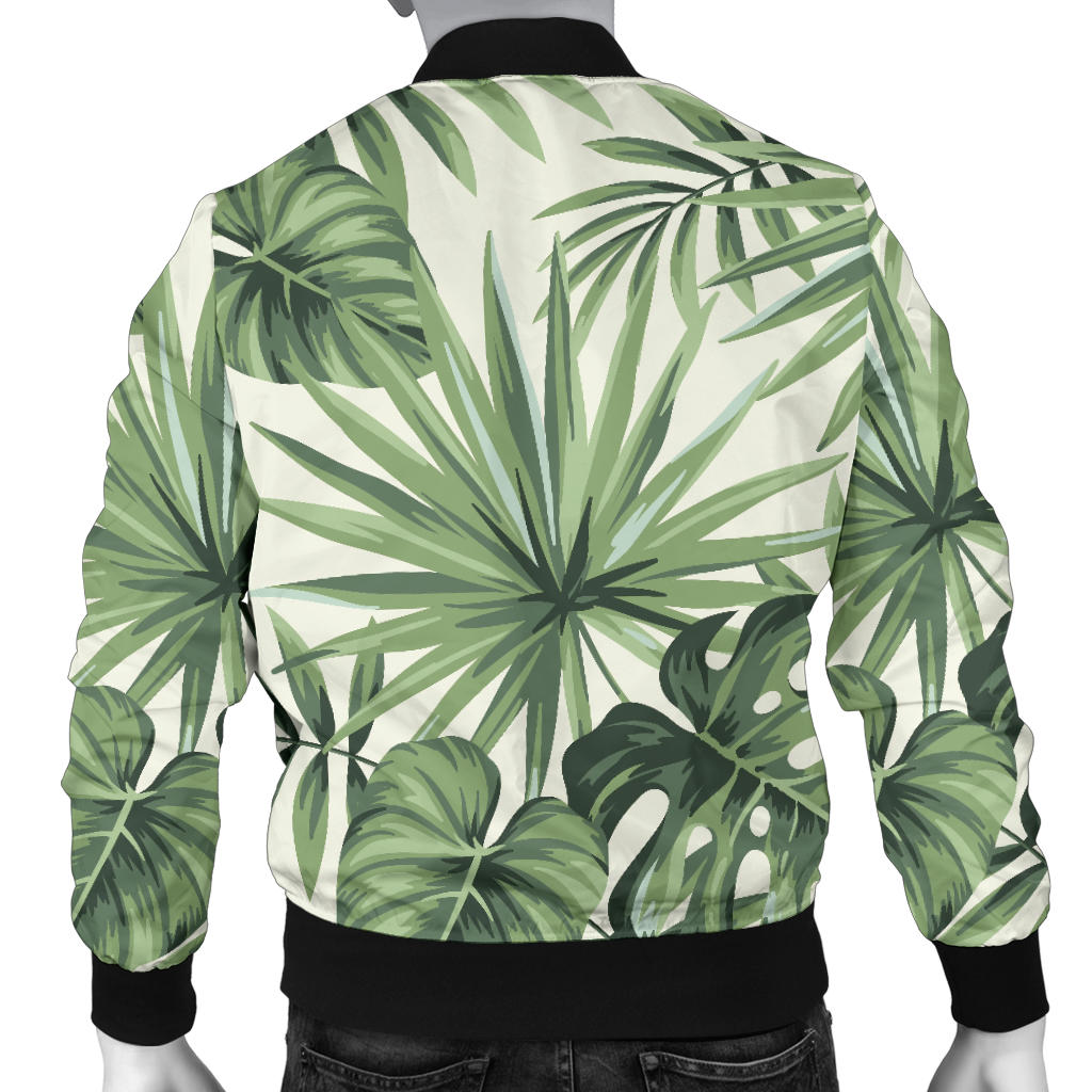 Palm Leaf Pattern Print Design A02 Men Bomber Jacket