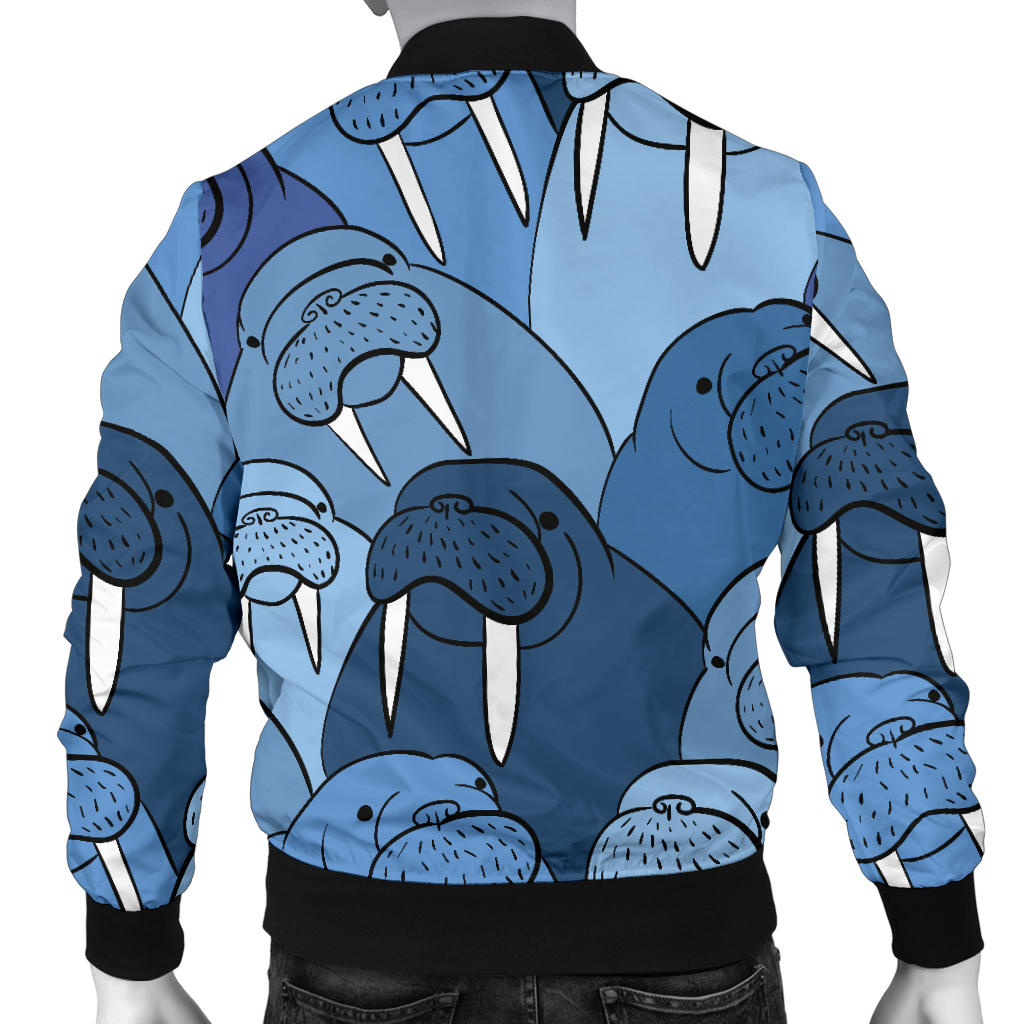 Walrus Pattern Print Design 01 Men Bomber Jacket