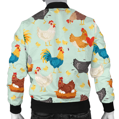Chicken Pattern Print Design 07 Men Bomber Jacket