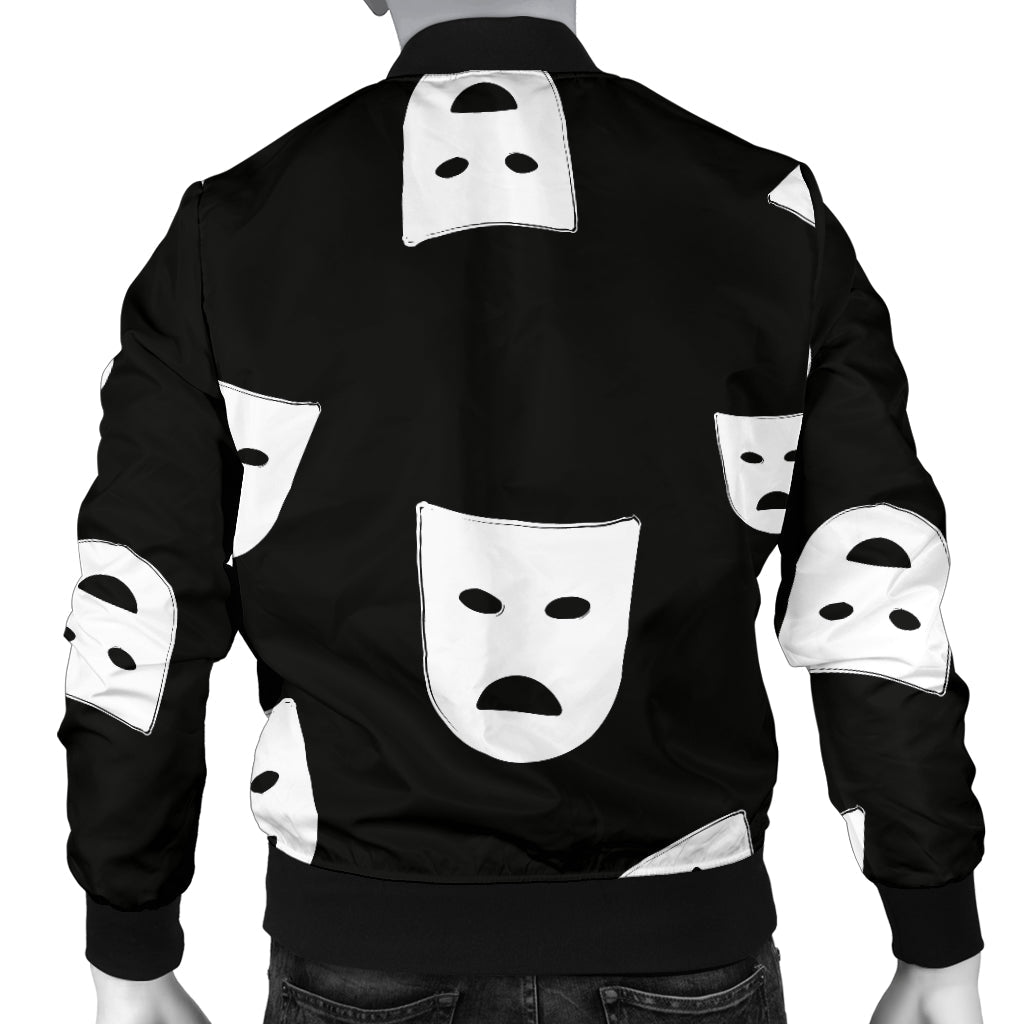 Acting Mask Pattern Print Design 03 Men Bomber Jacket