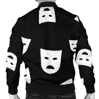 Acting Mask Pattern Print Design 03 Men Bomber Jacket