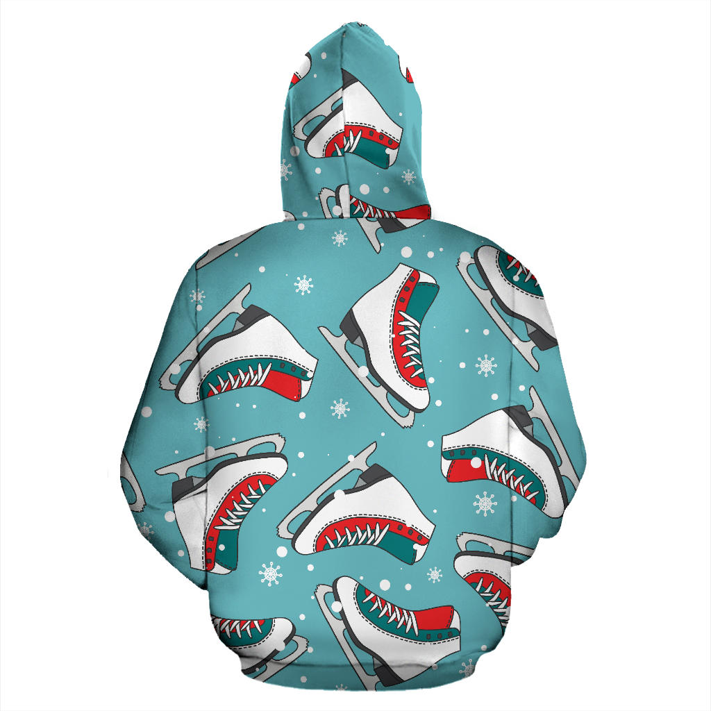 Ice Skate Pattern Print Design 03 Pullover Hoodie