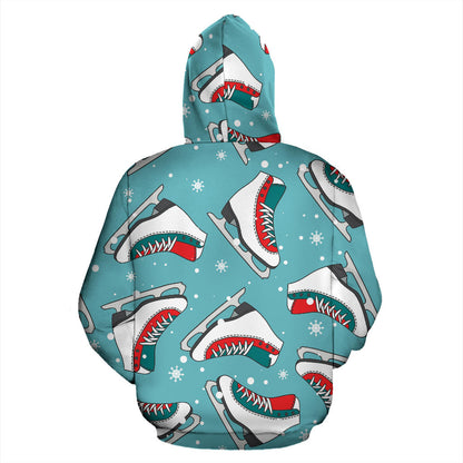 Ice Skate Pattern Print Design 03 Pullover Hoodie