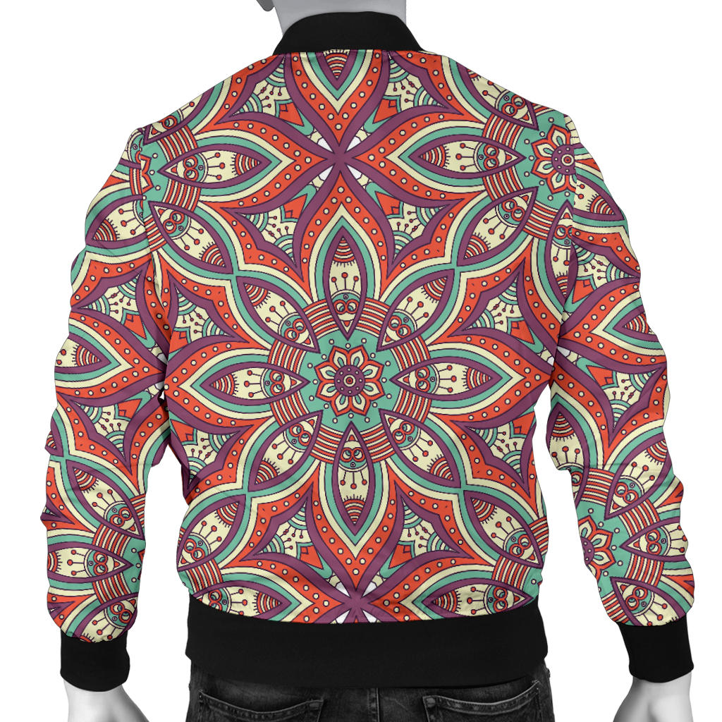 Bohemian Pattern Print Design 03 Men Bomber Jacket