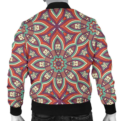 Bohemian Pattern Print Design 03 Men Bomber Jacket
