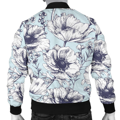 Anemone Pattern Print Design 02 Men Bomber Jacket