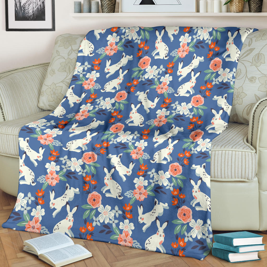 Bunny Pattern Print Design 07 Premium Blanket