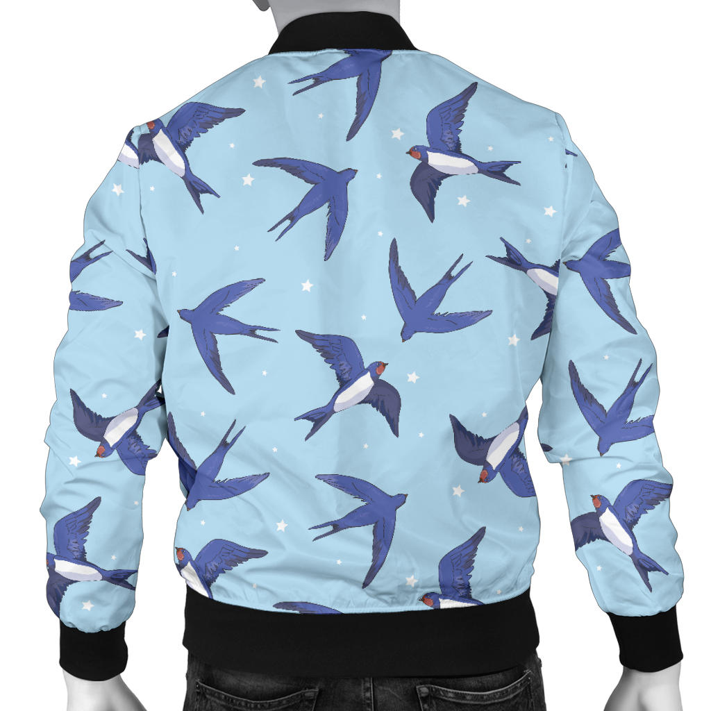 Swallow Bird Pattern Print Design 06 Men Bomber Jacket