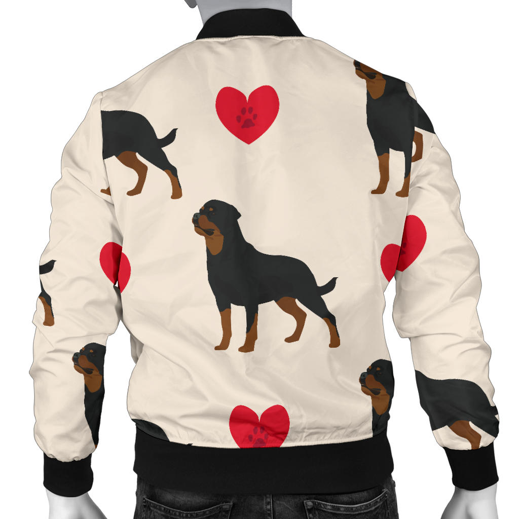 Rottweiler Pattern Print Design A02 Men Bomber Jacket