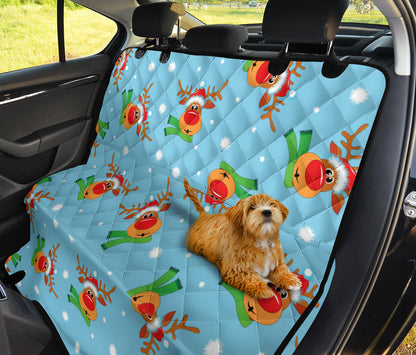 Reindeer cute Pattern Print Design 02 Rear Dog Car Seat Cover Hammock