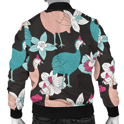 Guinea Fowl Pattern Print Design 03 Men Bomber Jacket
