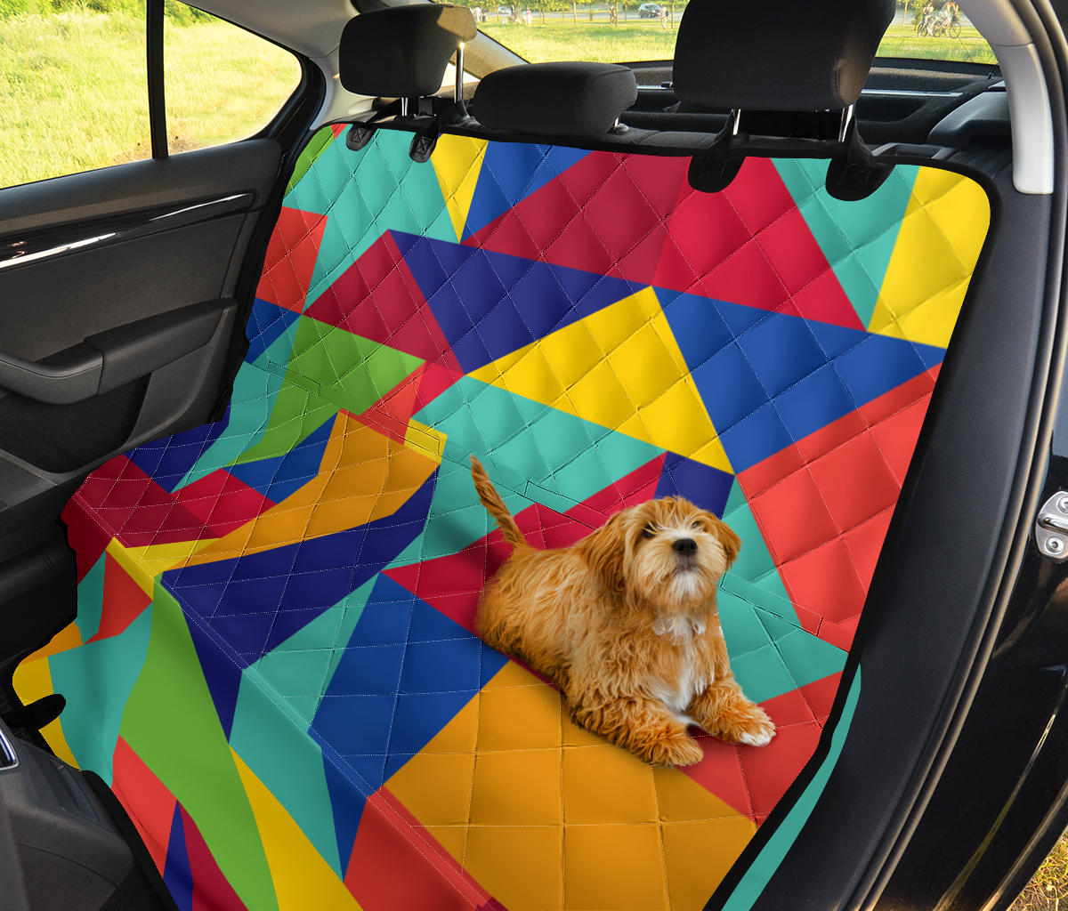 Mosaic Pattern Print Design 01 Rear Dog Car Seat Cover Hammock
