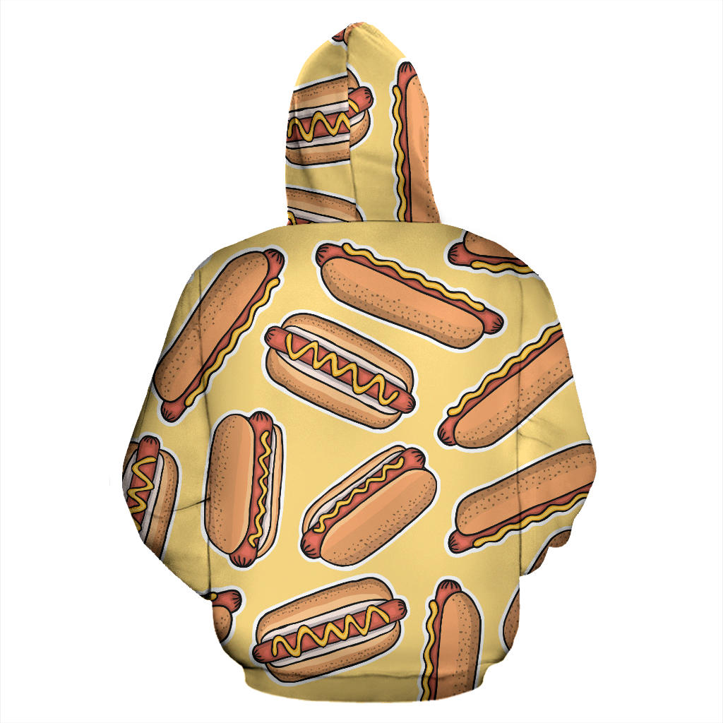 Hot Dog Pattern Print Design 01 Pullover Hoodie